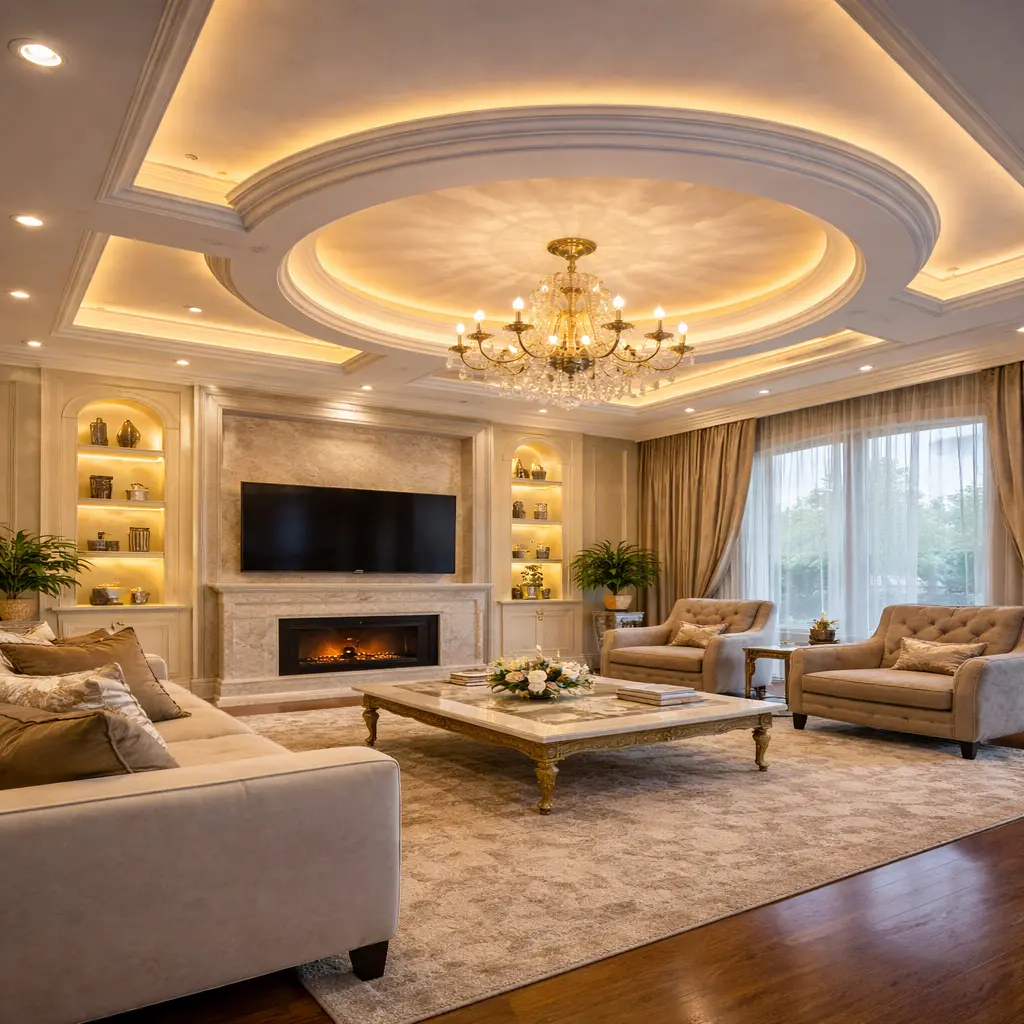 gypsum decor living area